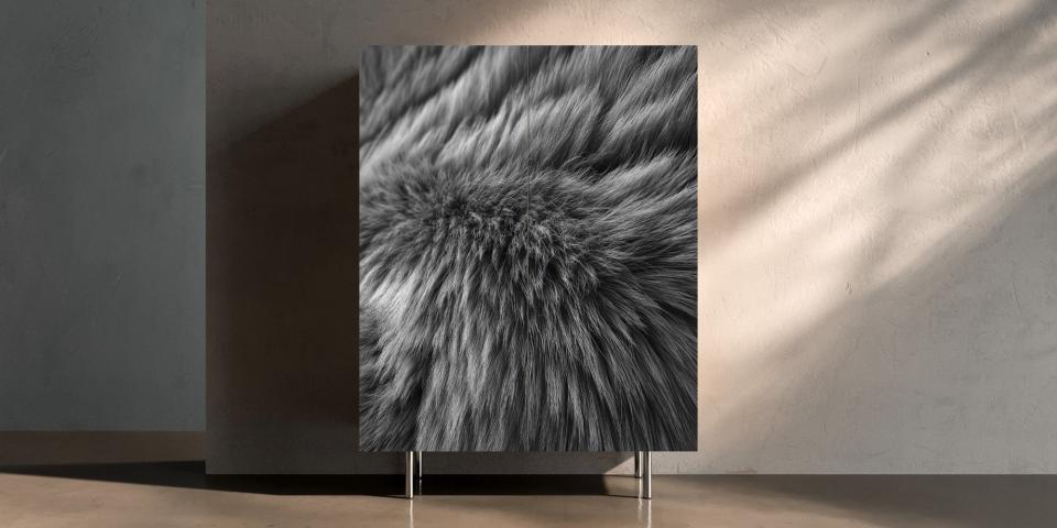 Dekorschrank „Black Velvet“ – moderner Print in Fell-Optik S PRI 1078 