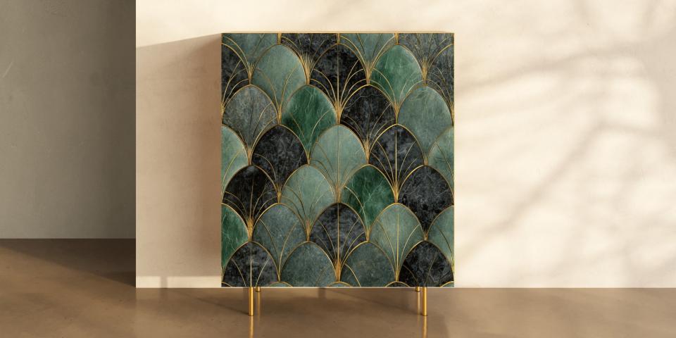 Art-Déco Schrank „Gatsby Green“ – Eleganz in Smaragd & Gold S PRI 1016 