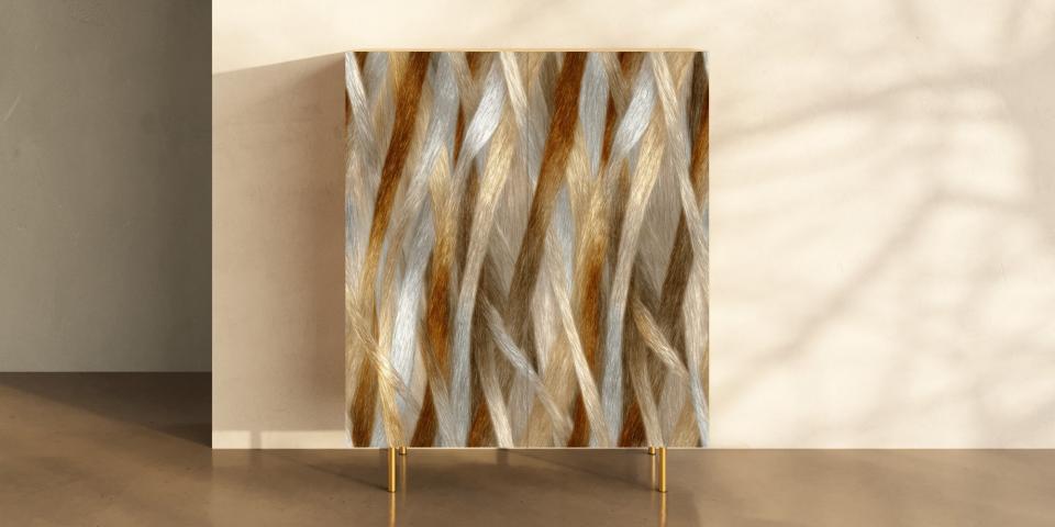 Print-Schrank „Aurora Gold“ – exklusive Fell-Optik in Gold- und Silbertönen S PRI 1082 