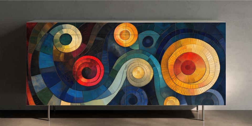 Sideboard „Color Vibes“ – exklusiver Motivschrank mit modernem Print-Design S PRI 1076 
