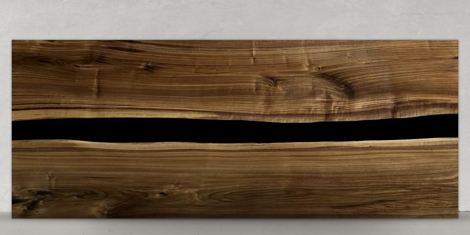 Tischplatte massiv Nussbaum Epoxy Edles Handwerksdesign 