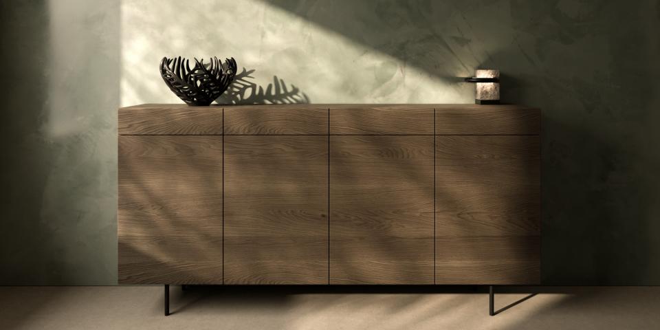 Graues Eichen-Sideboard - Moderner Maßstil S74 