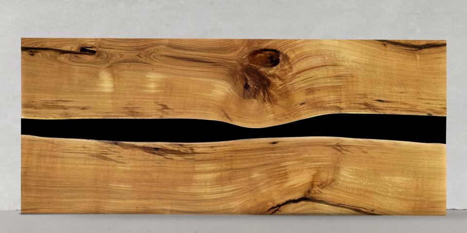 Massive Eiche Tischplatte mit Epoxy Edles Handwerksdesign 