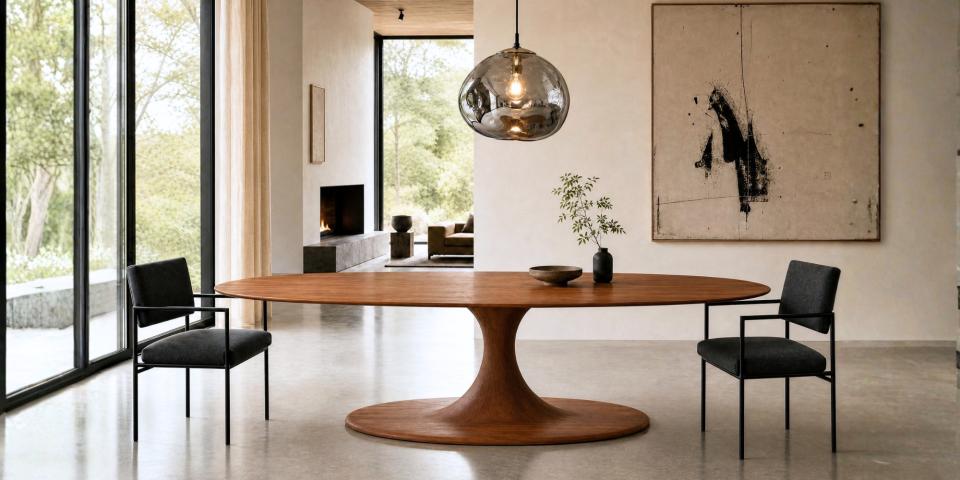 Eleganter Esstisch aus Kirschholz mit organischem Design E244 