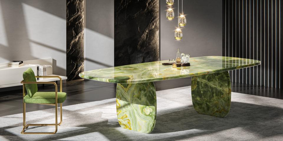 Onyx Green Esstisch - Eleganz in Naturstein E114 