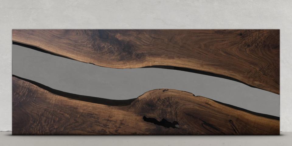 Massiver Esstisch Eiche geräuchert geb. Epoxy Edles Handwerksdesign 