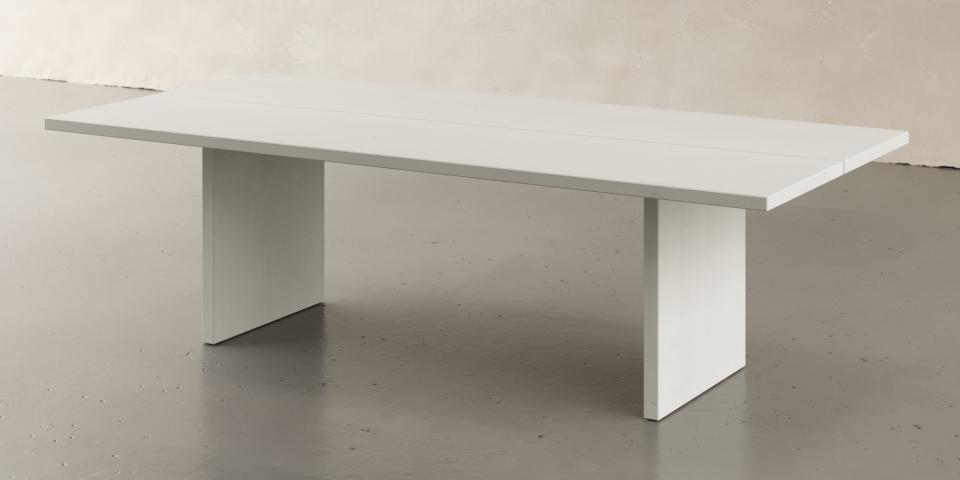 Massiver Holztisch: Eiche Weiß Lackiert E90 