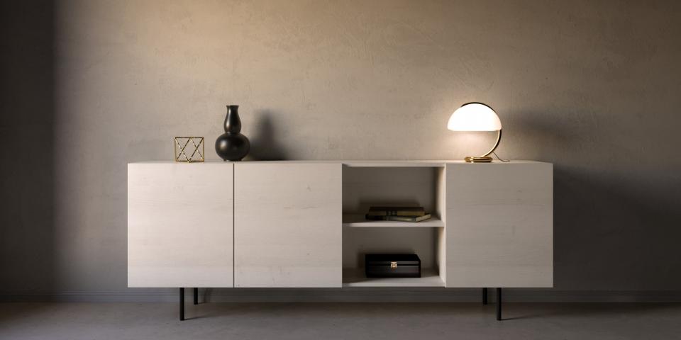 Weißes Eichen Sideboard - Moderner Stauraum S70 