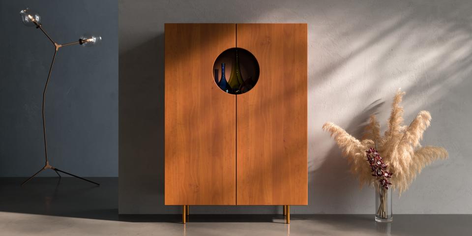 Highboard aus Kirschbaum: Einzigartiges Design S79 