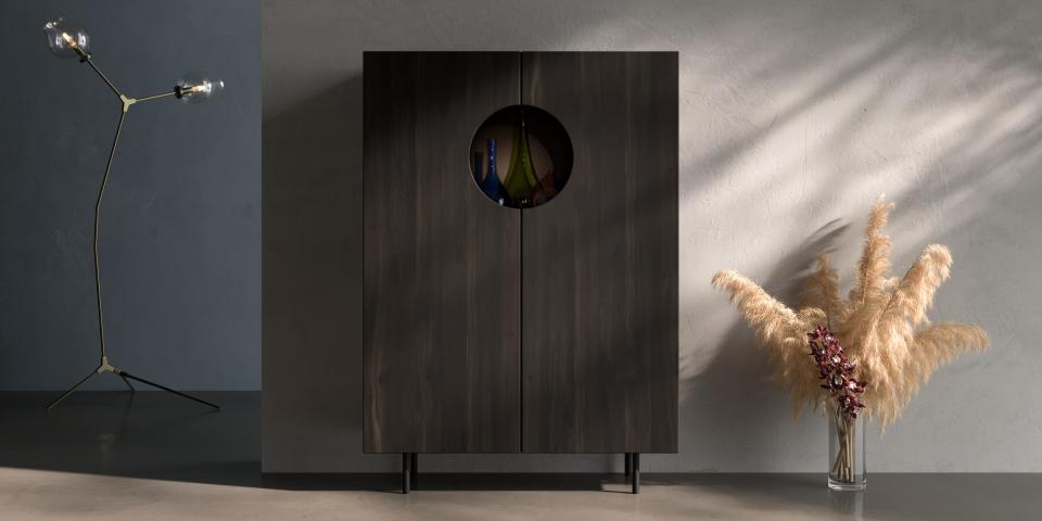 Highboard aus Eiche geköhlert: Einzigartiges Design S79 