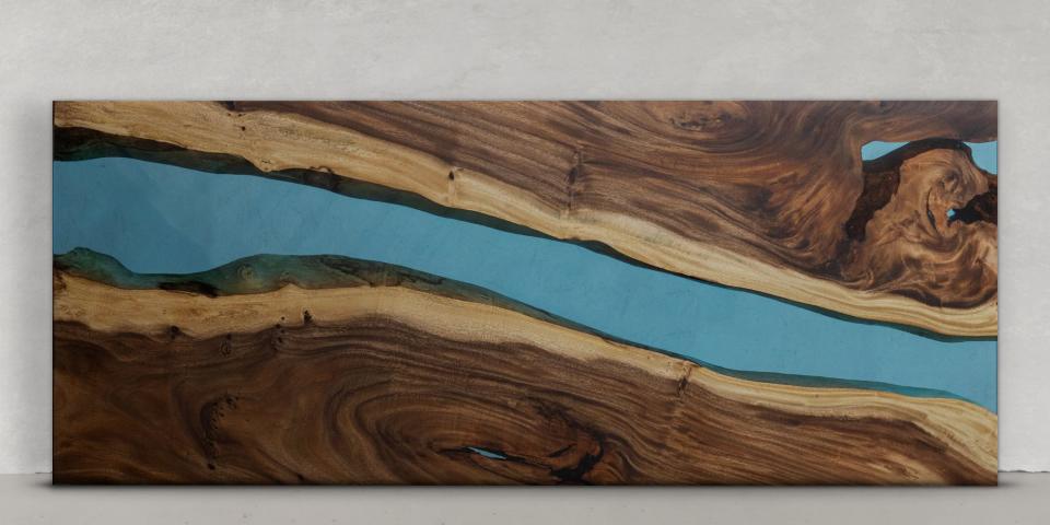 Massive Tischplatte Nussbaum Epoxy Edles Handwerksdesign 