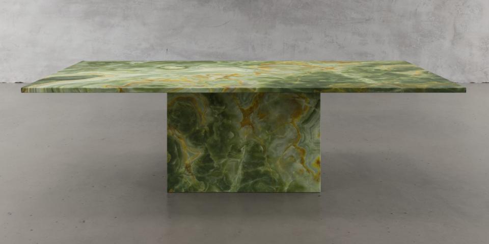 Onyx Green Natursteintisch mit massiver Säule E118 