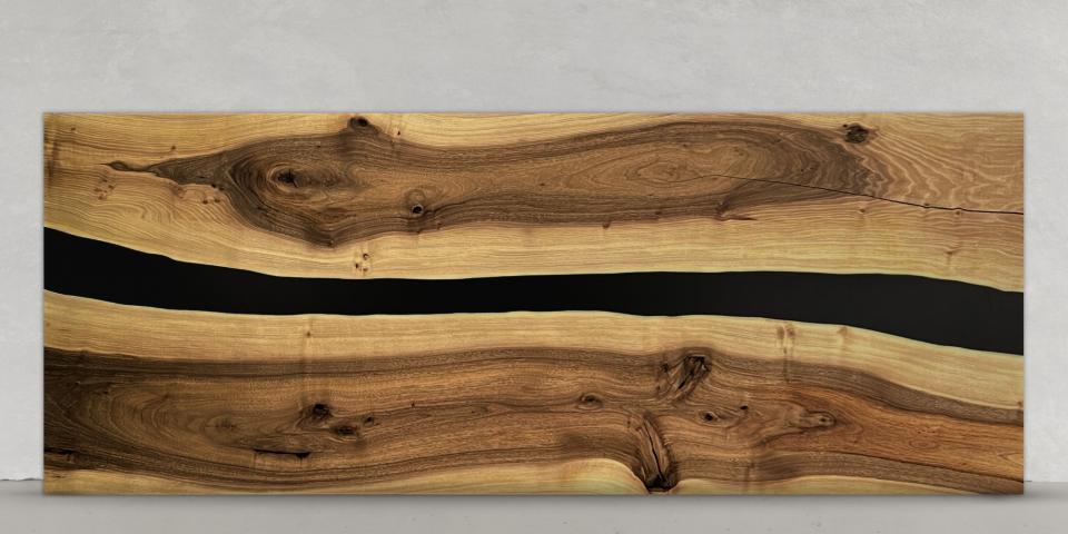 Massive Tischplatte Nussbaum Epoxy Edles Handwerksdesign 