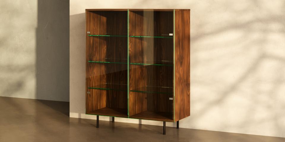 Nussbaum Highboard: Glas Design Unikat S77 