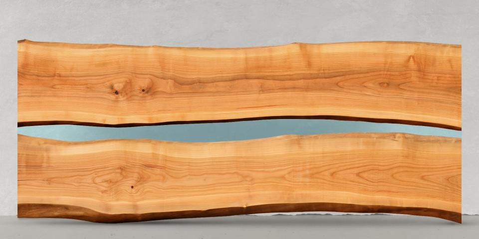 Massive Esstischplatte Kirschbaum Epoxy Edles Handwerksdesign 