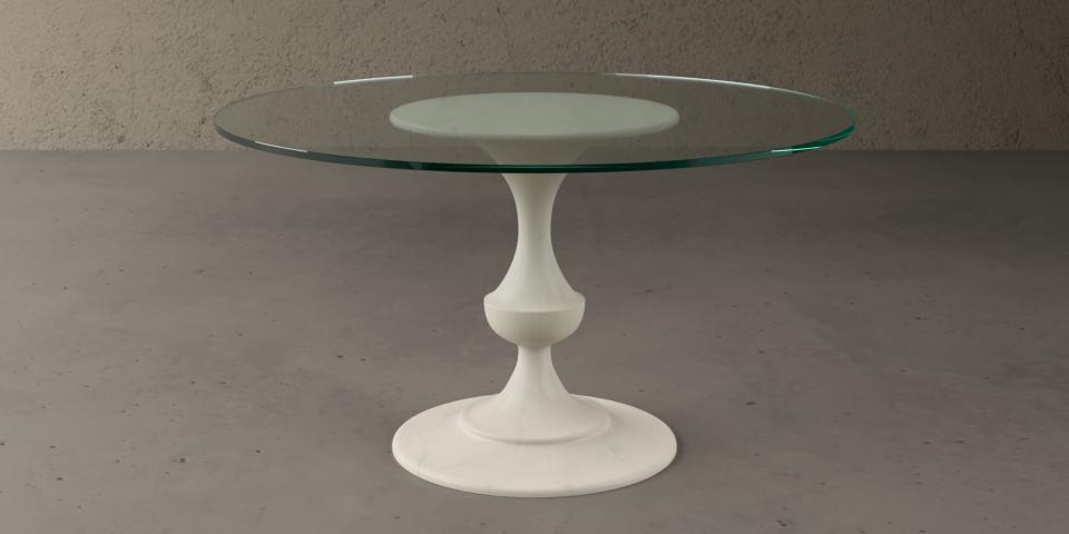Eleganter Eiche-Weiß Glastisch: Design trifft Natur E80 