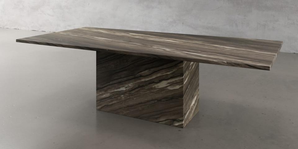 Säulentisch aus Sequoia Brown Marmor E118 