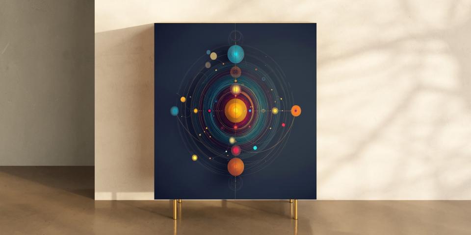 Motivschrank „Solaris“ – farbenfrohes Weltraumdesign für Kinder- und Jugendzimmer S PRI 1108 