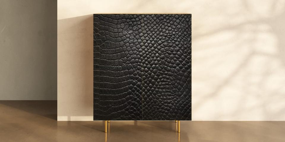 Designschrank „Noir Croco“ – exklusiver Print in schwarzer Leder-Optik S PRI 1092 