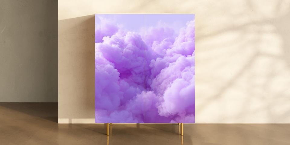 Designschrank „Purple Dream“ – zartes Wolkenmotiv in Flieder S PRI 1106 