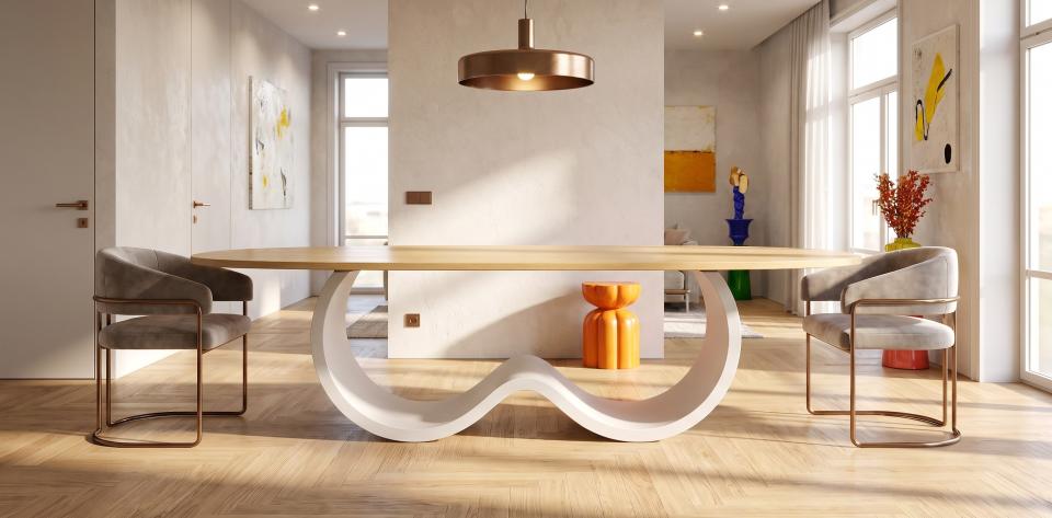 Esstisch Welle E110 Ahorn mit Metallgestell | wobiliar 