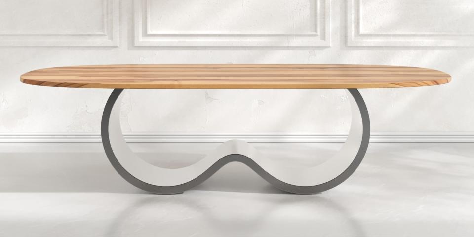Esstisch Welle E110 Wildbuche mit Metallgestell | wobiliar 