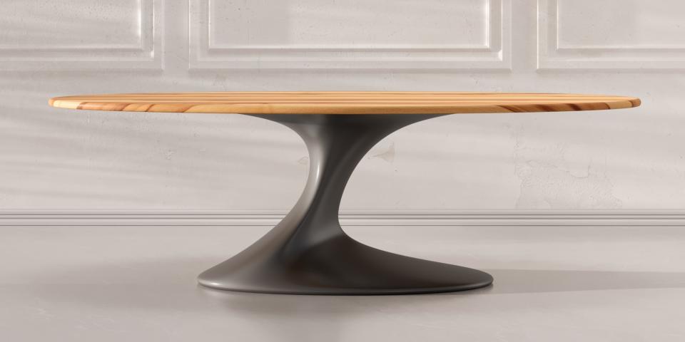 Esstisch E100 Wildbuche, Tulpenfuß, oval/rund | wobiliar 