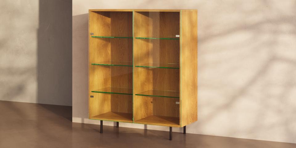 Individuelles Luxus-Eichen-Sideboard: Massivholz-Design mit Glastüren S77 